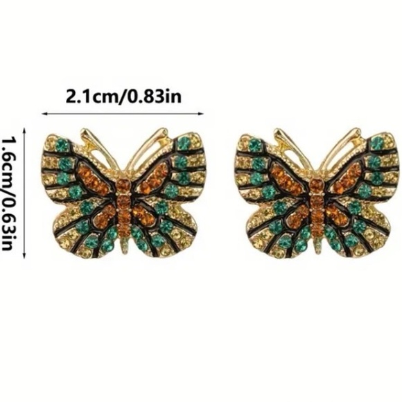 ✨Modcloth Nora Rhinestone Butterfly Earrings - Picture 3 of 4